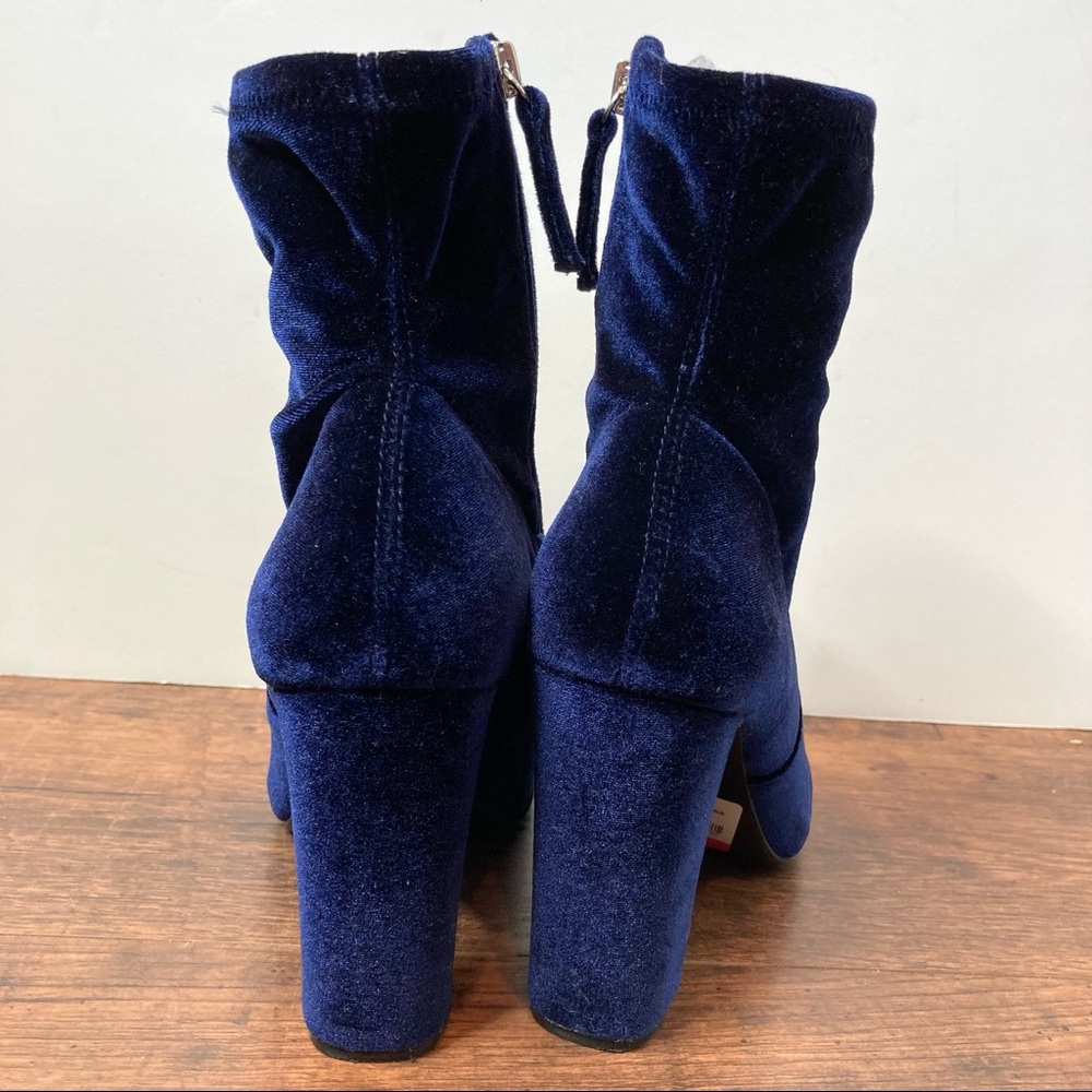 Steven Madden Edit blue velvet sock booties size 8 - Picture 4 of 7
